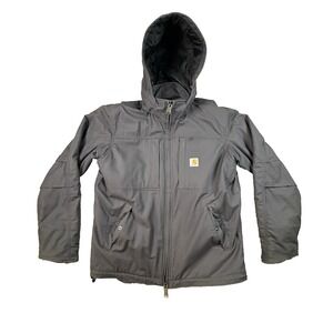 Carhartt Men's M Gray Loose Fit Hooded 3M Thinsulate Work Coat SEE DESCRIPTION